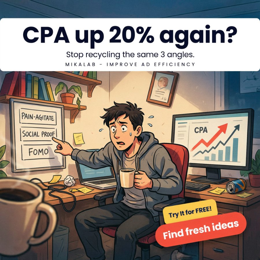 Stressed marketer recycling the same angles as CPA climbs